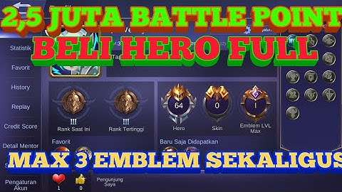 CARA CHEAT/HACK BATTLE POINT HERO FULL EMBLEM MAX MAGIC DUST MOBILE LEGEND