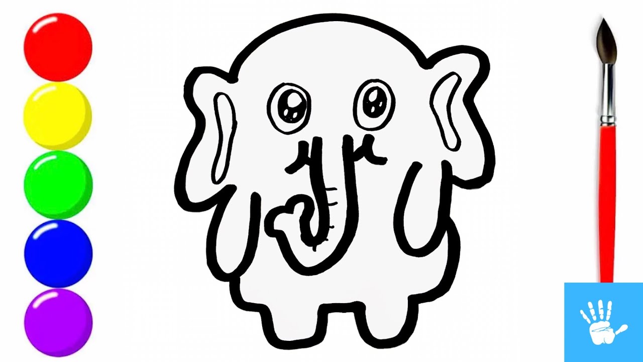 How To Draw a Cute Elephant for Kids | Bolalar uchun fil rasm chizish ...