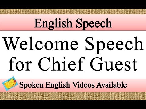 welcome speech about chief guest