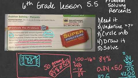 6th Grade Go Math Lesson 5.5 Problem Solving Percents