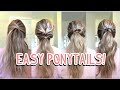 HOW TO: EASY PONYTAILS FOR SUMMER! MEDIUM & LONG HAIRSTYLES!