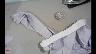 Collar Construction Step 3 - Attaching the inside collar stand to the shirt