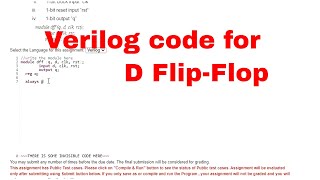 verilog code for D flipflop design using non blocking assignment | Hardware modeling using verilog