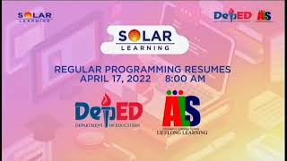 Solar Learning Holy Week Test Card (April 14 2022)