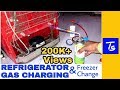Refrigerator gas charging and fridge repair  R134a refrigerant.  Freezer change. Not cooling