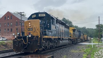 Rare! SD40-2 leader and a pair of YN2’s on CSX M427.  Springfield, Massachusetts Boston Line 6/24/23