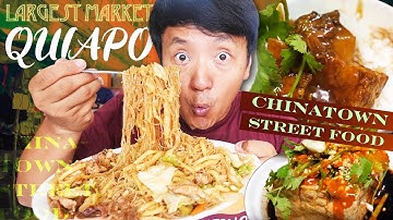 Binondo CHINATOWN Street Food & LARGEST Market (Quiapo) in Manila Philippines Local Food Tour