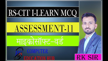 RKCL i Learn Assessment Part 11 Most Questions and Answers in Hindi For RSCIT Exam/ RK SIR