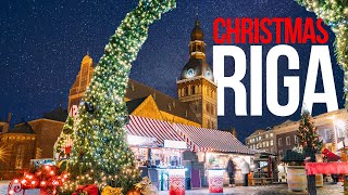 Christmas Europe, Riga Christmas market winter Riga walking, Xmas | Latvia New Year 2022 music video