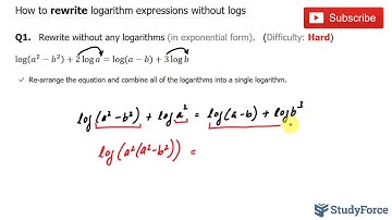 📚 How to rewrite logarithm expressions without logs