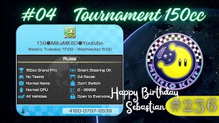 MK8D 🎮 (04) Tournament 150 CC Private Room With Viewers - Mario Kart 8 Deluxe Livestream (Live 236)