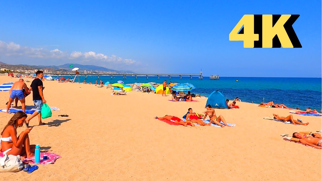 Playa de Coco 🌺🌴🥥 in Badalona (Barcelona Province), Spain 🇪🇸, 4K, summer, tourism, travel