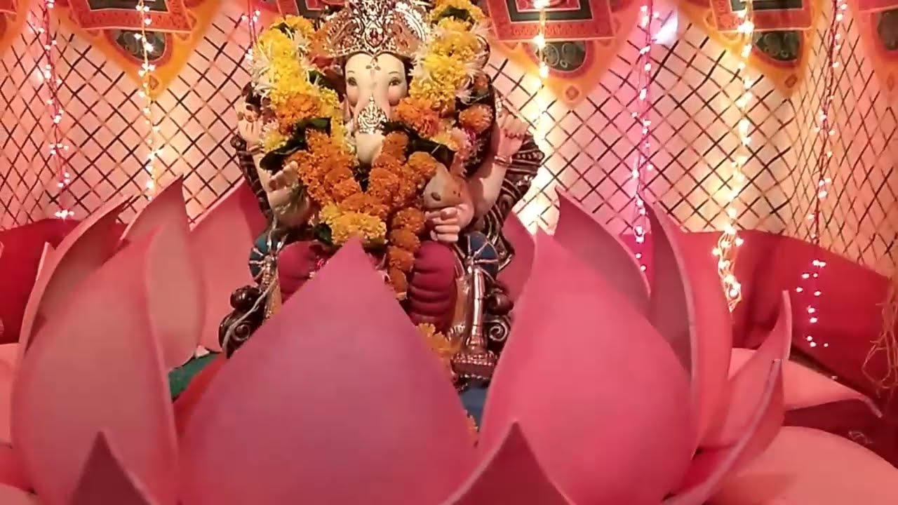 Ganpati simple decoration rotating lotus(2016) YouTube