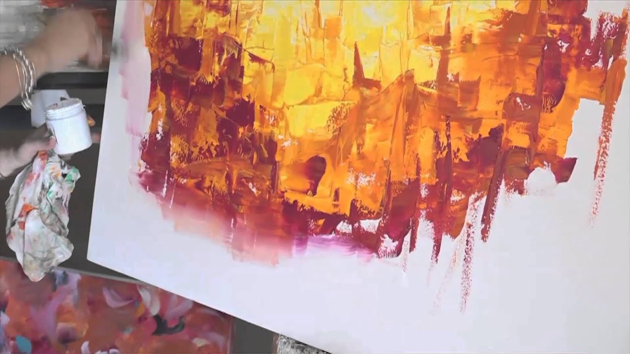 tarta suspicaz Nota Como pintar con Acrilicos Cuadro Abstracto - Paso a Paso - Gabriela  Mensaque - YouTube