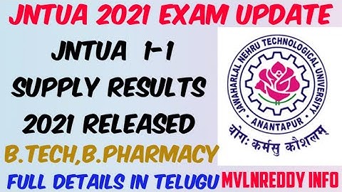 JNTUA 1-1 Supply Results 2021 Released