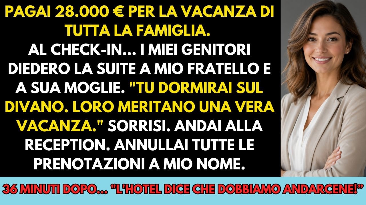 Ero alla reception del resort con tutti i documenti in mano, la vacanza da 28.000 euro che avevo pagato io come regalo per i miei genitori. Mio padre ha preso la chiave della mia suite e l’ha data...