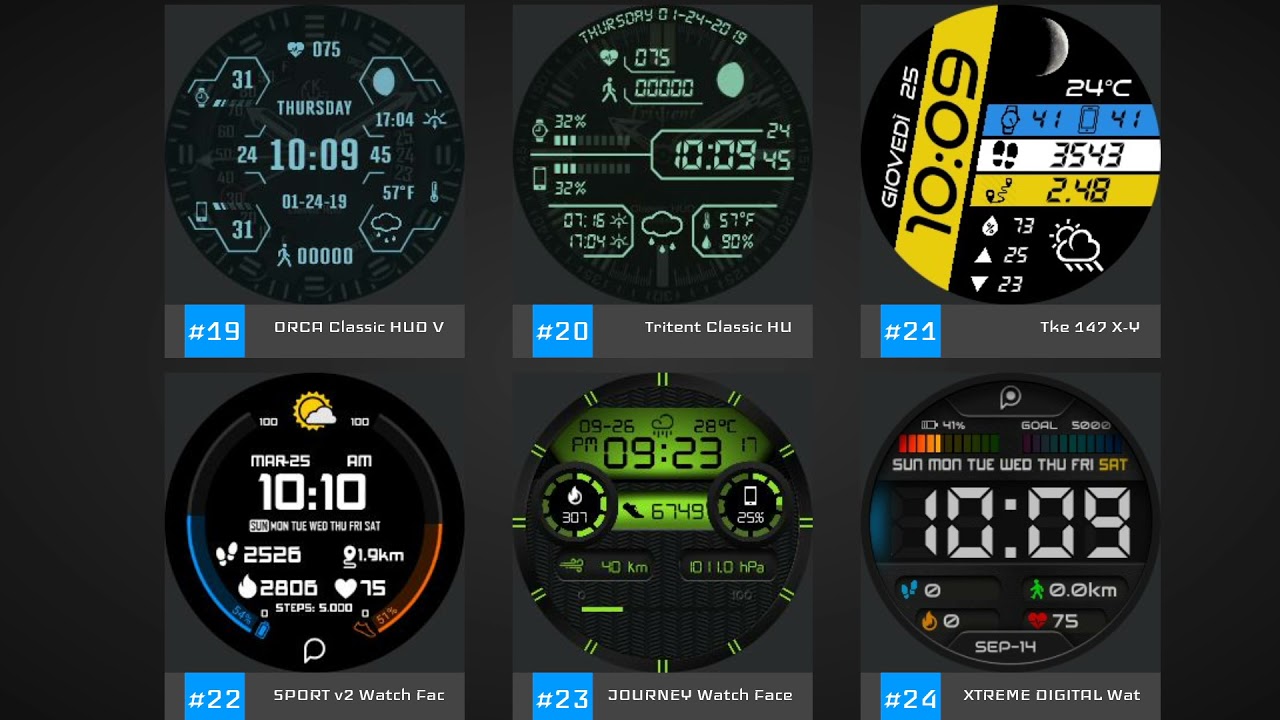 Top 50 Full Watch Faces For WearOS Compatible Smartwatches