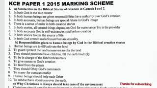 Kcse 2015  Cre Kcse 2015 Paper 1  Kcse Revision  Kcse Cre Paper 1 Questions And Answers  Part 1