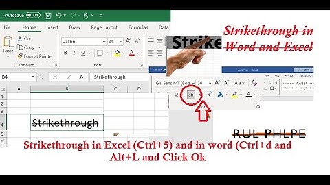 How to do text STRIKETHROUGH in Excel and Word and easy shortcut for strikethrough the text