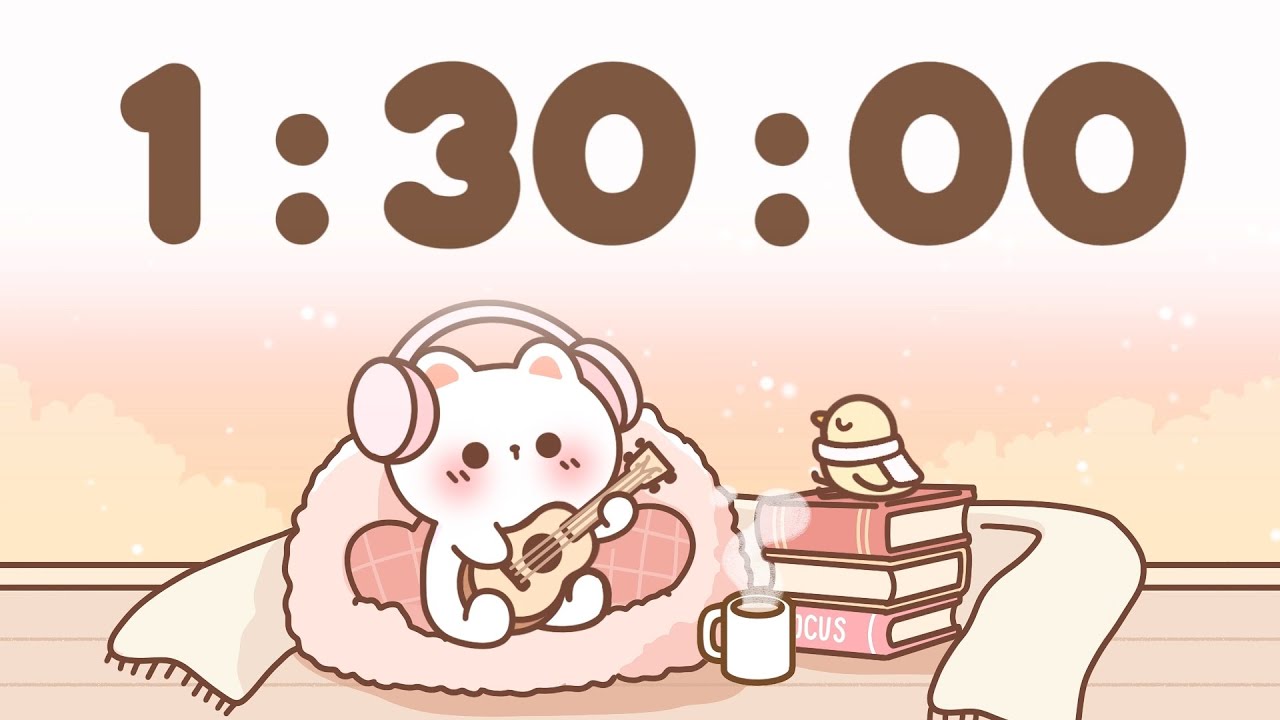 90 Minute Timer 🐱 1 hour 30 minute Study Timer for Classroom Focus