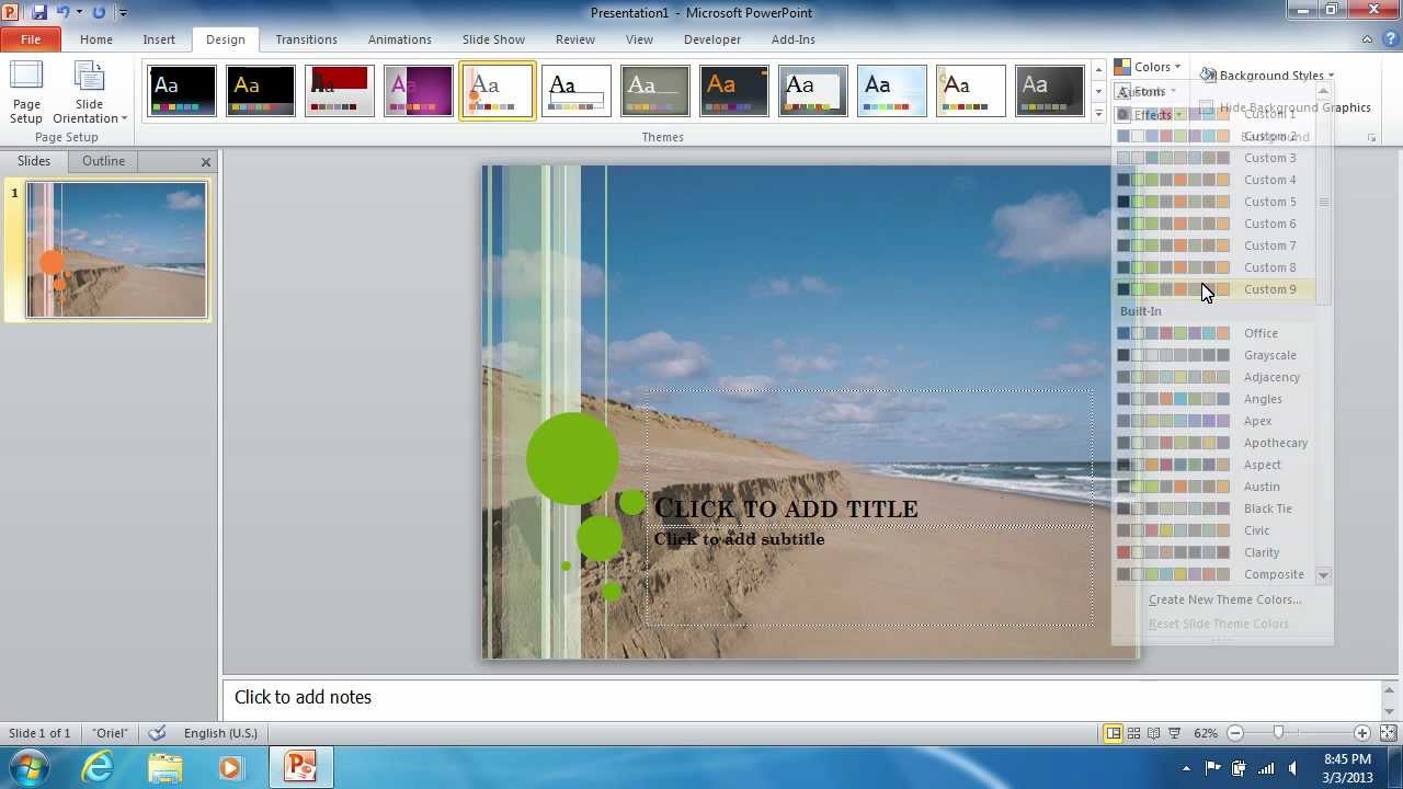 How to Insert the PowerPoint 2010 Background Image - YouTube