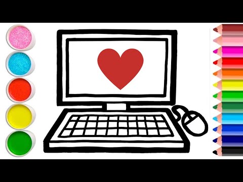 How to Draw a Computer in Easy & Simple Steps For Kids | Computer ...