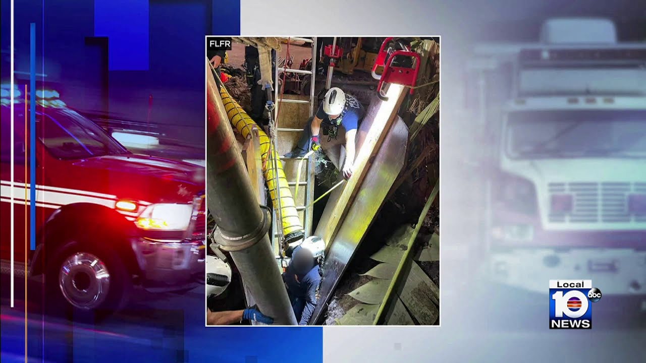 Construction worker rescued after being shocked and stuck in ditch ...