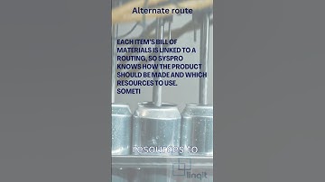 SYSPRO Bill of Materials (BOM): Alternate Route