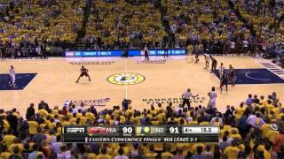 Miami Heat - Indiana Pacers 90-93: final minutes | game 5 | eastern finals 2014 screenshot 1