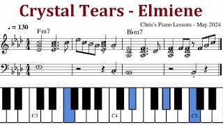 Crystal Tears - Elmiene - Piano Intro Sheet Music & Chords Tutorial - R&B Neo Soul Instrumental Loop