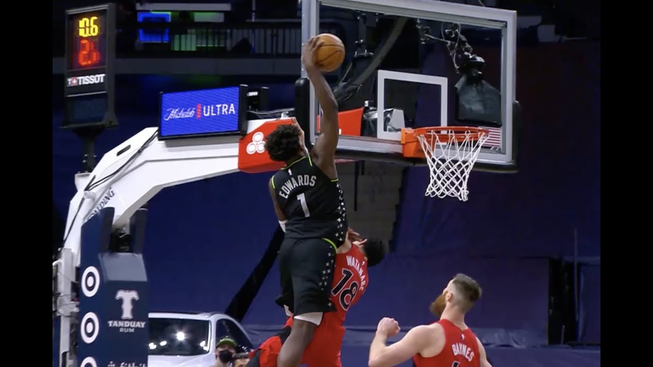 Timberwolves' Anthony Edwards throws down incredible dunk -- but ...