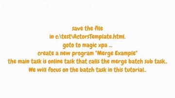 Magic XPA tutorial - Create an html using MERGE