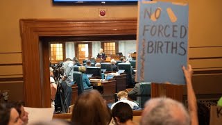 Hundreds of abortion-rights advocates rally as senators pass abortion ban bill