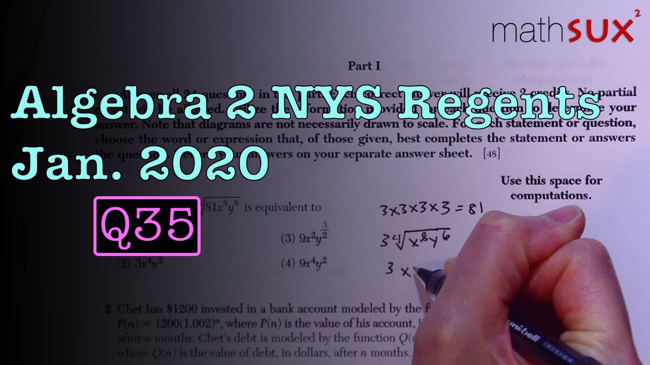 Algebra 2 NYS Regents Jan 2020 Q35 YouTube Algebra 2 nys regents jan 2020 q35 youtube