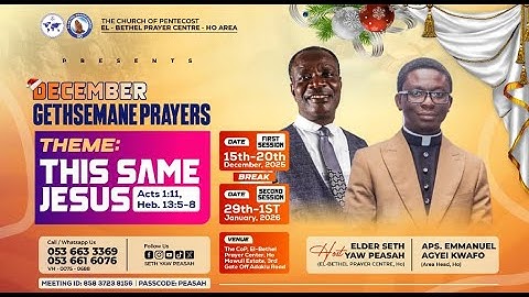 🔴Live 18/12/2025🔴THURS. EVENING SERVICE (DECEMBER GETHSEMANE PRAYERS)