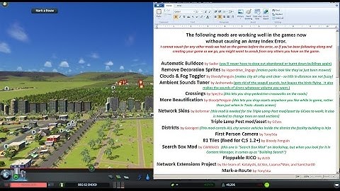 Cities: Skyline for Beginners Tutorial #61 – Array Index Error Solved – Mods List