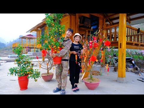 Decorate the peach tree, display the five-fruit tray to burn incense at the farm