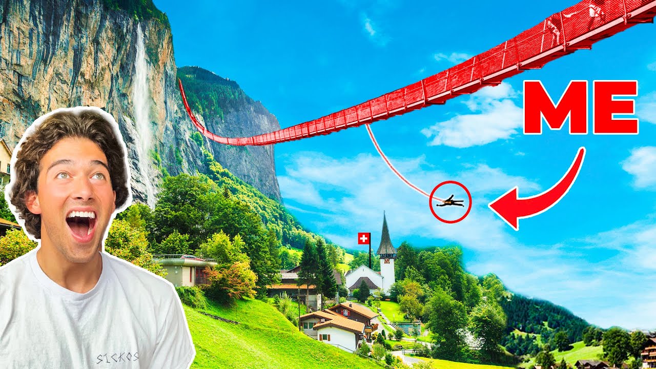 Massive ROPE SWING In The Swiss Alps! - YouTube