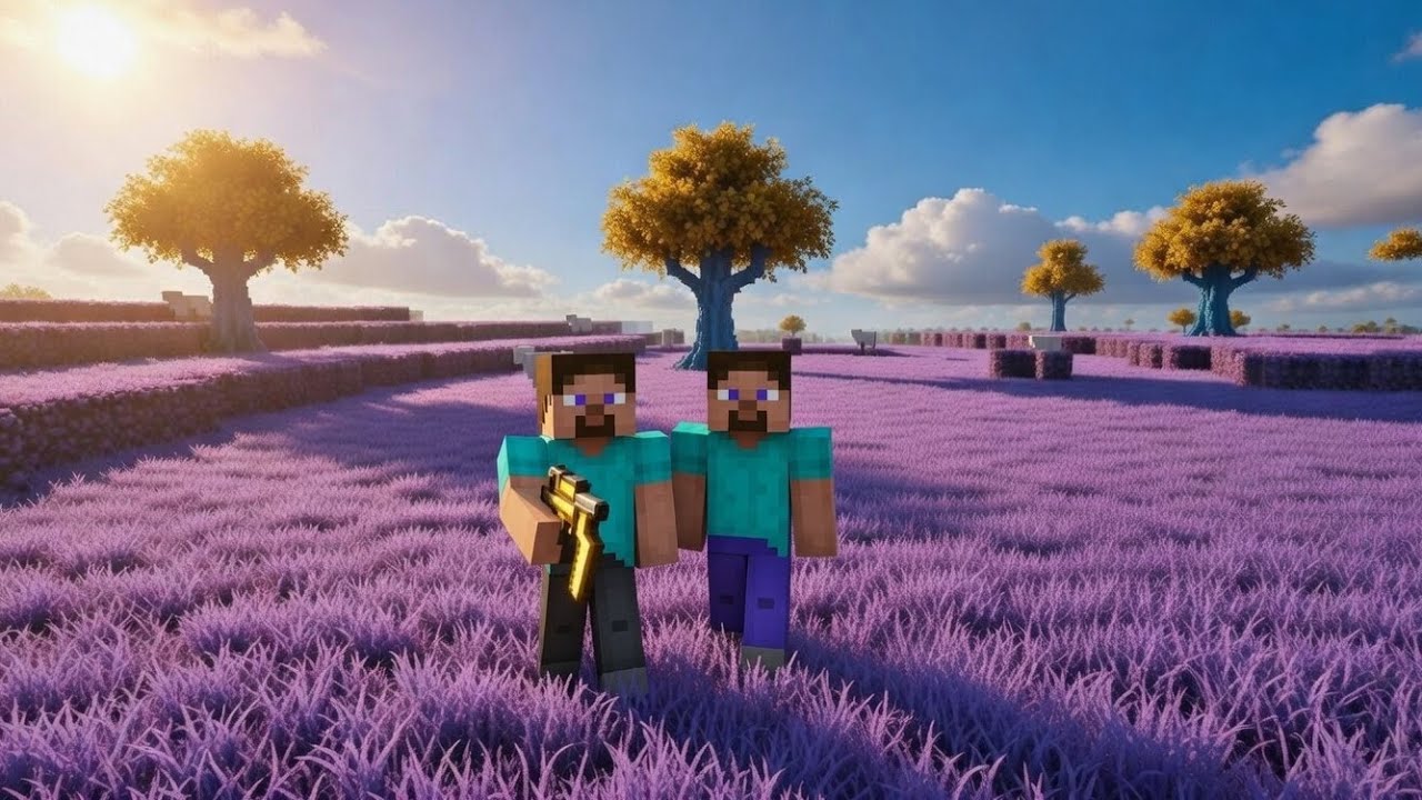 Мой друг привёл меня в радужный мир в Майнкрафт 