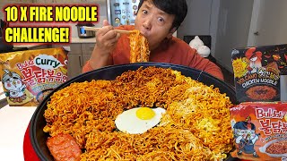 10 Packs KOREAN FIRE RAMEN Instant Noodle Taste Test & SCARY Story Time