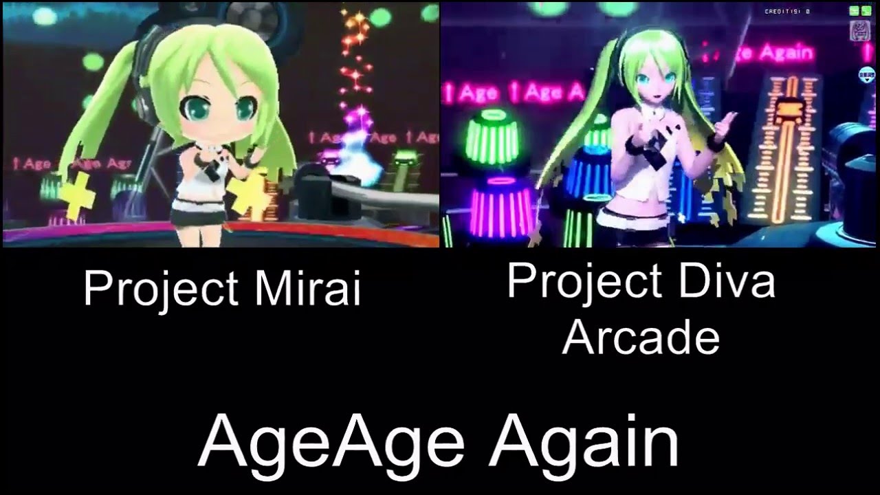 Project Mirai AgeAge Again PV Comparison 3DS Arcade
