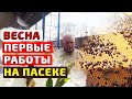 Первые весенние работы на пасеке Как сохранить жменю пчел после Зимовка пчел