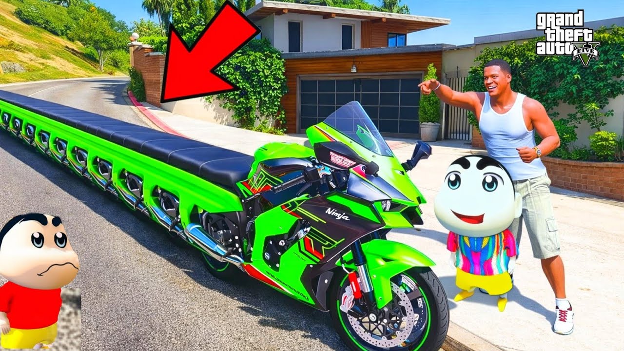 Franklin And Shinchan Make WORLD Longest Kawasaki zx10r Bike With