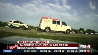 14 injured in I-75 rollover in Punta Gorda - 7:45am live report