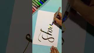 Shreya name calligraphy with doms brush pen Roshni calligraphy magical calligraphy