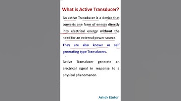 What is Active Transducers definition #measurement #shorts
