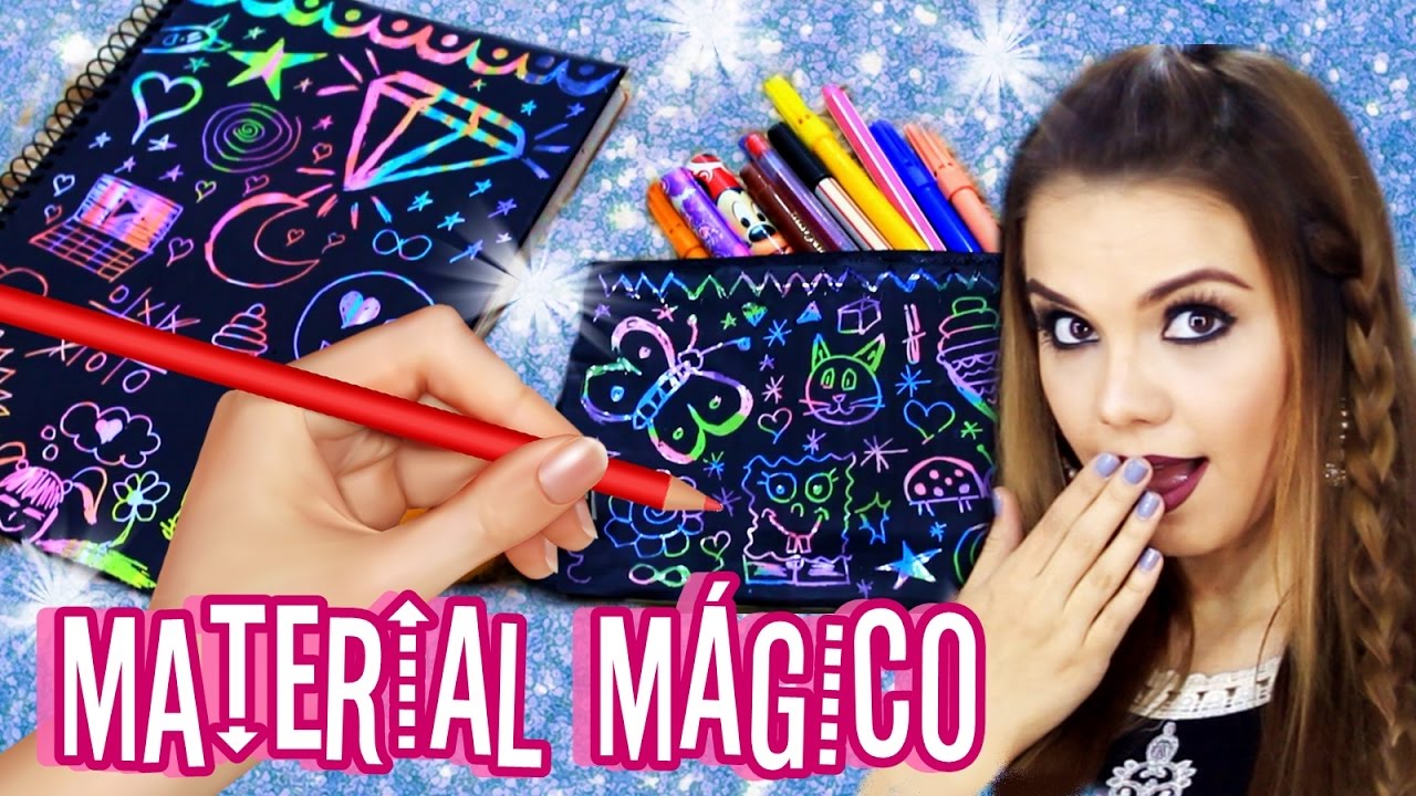 DIY MATERIAL ESCOLAR MÁGICO QUE MUDA DE COR! | DIY SCHOOL SUPPLIES | Camilla Amaral