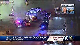 Suspicious package causes brief lockdown at Tinker Air Force Base