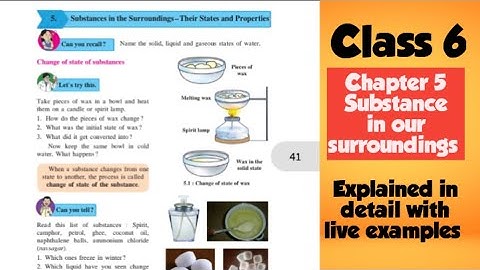6th Std - Science - Chapter 5 Substances in surroundings - their states and properties
