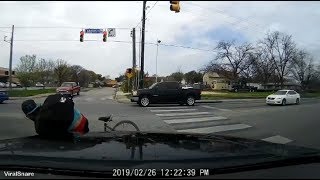 Lady Hit A Bicyclist Going In The Wrong Lane
